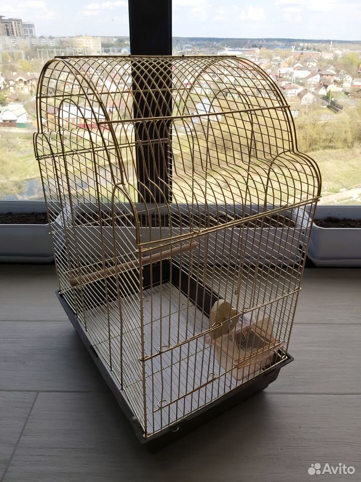 Клетка золотая для птиц купить на Зозу.ру - фотография № 2