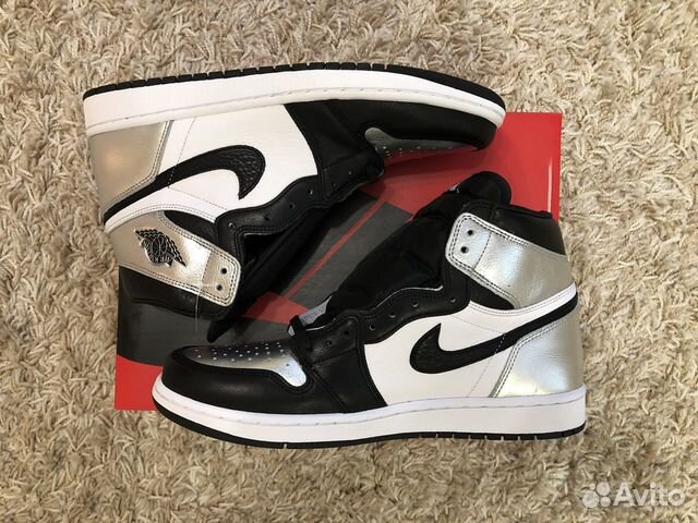 nike air jordan 1 retro high silver toe