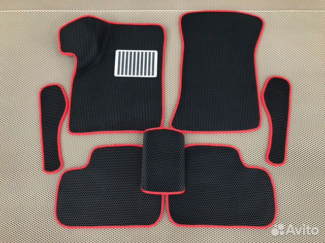 Коврики EVA Лада Приора соты красные + подпятник
