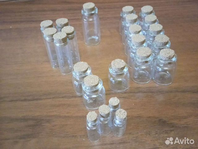 Стеклянные бутылочки с пробкой для хм