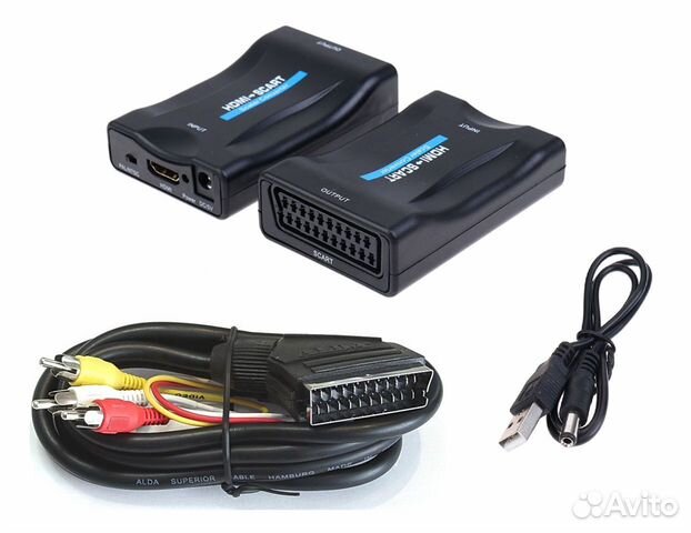 Универсальный комплект Конвертер hdmi) scart+3RCA