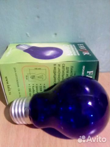 Лампа синяя А55 С 230-60 для рефлектора Ясное