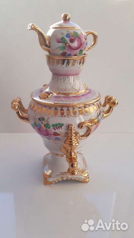 Декоративный самовар Гжель