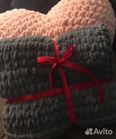 Пледы и шарфы из пряжи Alize Puffy