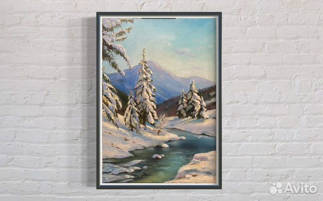 Картина зимний пейзаж