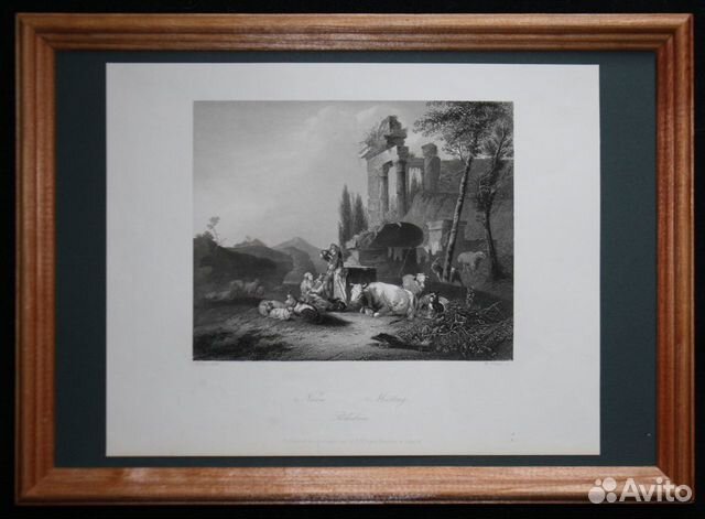 Антикварная немецкая гравюра