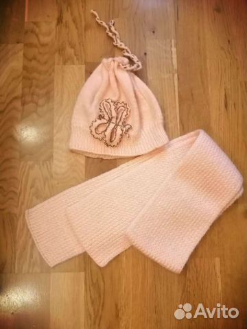 Шапка с шарфом деми новые