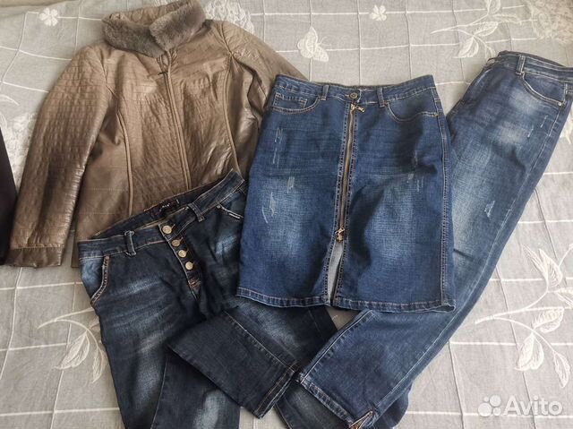 Куртка, джинсы, джинсовая юбка