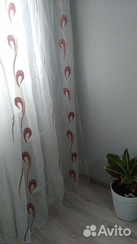 Тюль белая с узорами