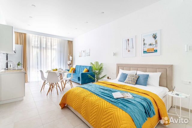 

Квартира-студия, 33 м², 2 кровати