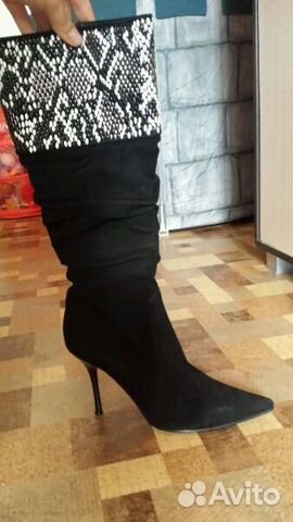 Сапоги из натуральной замши