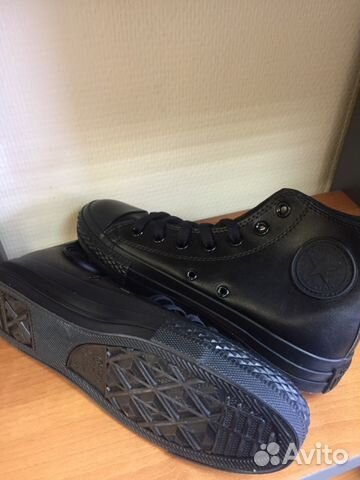 Кеды Converse All Star черные кожаные