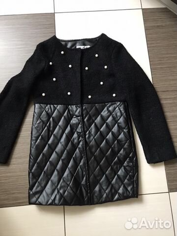 Пальто комбинированное