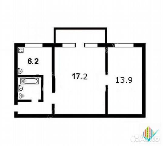 2-к квартира, 44 м², 1/4 эт.