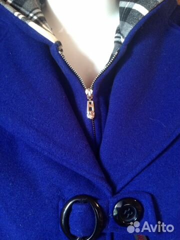 Пальто кашемировое, новое, цвет ярко - голубой, ра