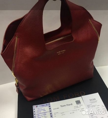 Сумка Shopper Tom Ford Том Форд Кожа Черная