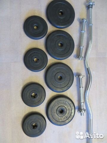 Штанга общим весом 37 кг + гантели (новое)