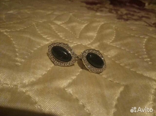 Серебряные серьги и кольцо с авантюрином