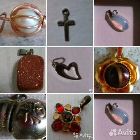 Подвески, кулончики винтаж золото,серебро, янтарь