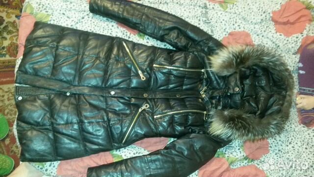 Кожанный пуховик натуральный 44 lima fashion Кожанный пуховик натуральный 44 lima fashion