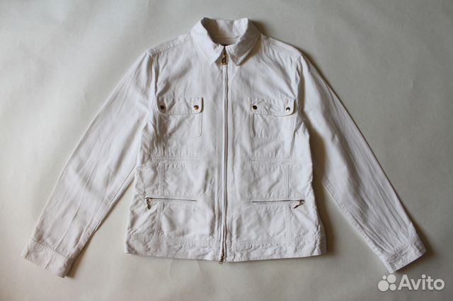 Белая женская льняная куртка ветровка Bogner