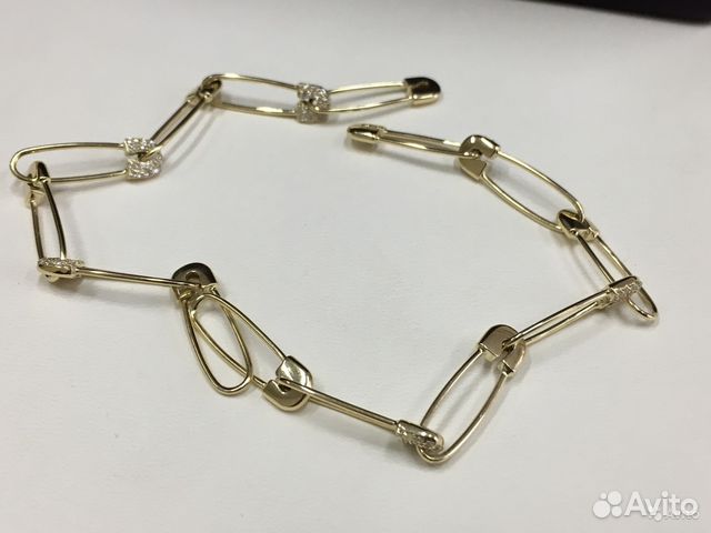Золотой браслет с бриллиантами, булавки