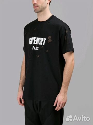 Футболка Givenchy с разрывами черная р.M,L,XL