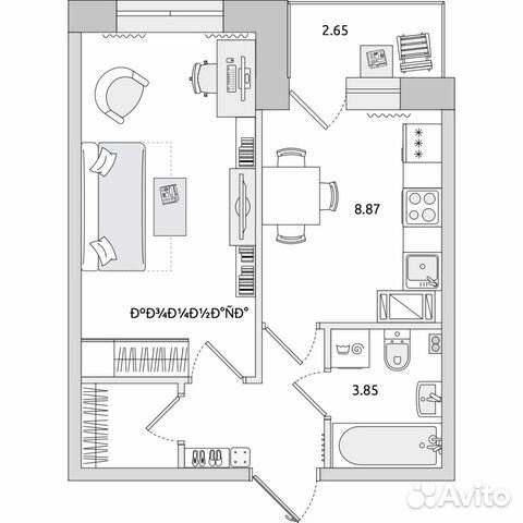 1-к квартира, 35.8 м², 16/22 эт.