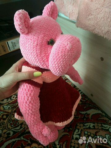 Игрушка бегемот (ручная работа)