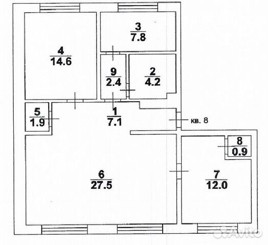 3-к квартира, 78.4 м², 1/3 эт. 3-к квартира, 78.4 м², 1/3 эт.