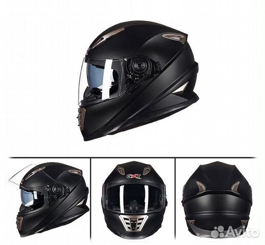 GXT SX03 мотошлем интеграл (шлем) с очками, черный