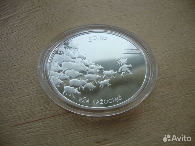 Латвия 5 евро 2016 Сказка Серебро 4 монеты