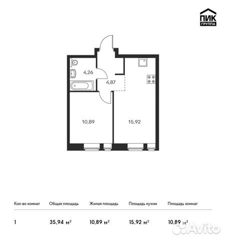 1-к квартира, 35.9 м², 2/11 эт. 1-к квартира, 35.9 м², 2/11 эт.