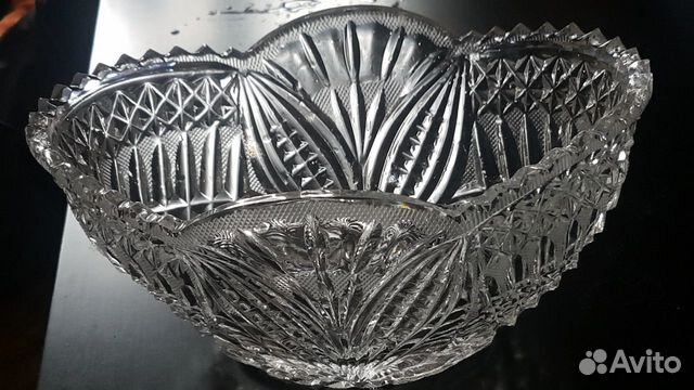 Большая советская салатница Хрусталь