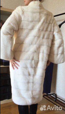 Белая шикарная норковая шуба