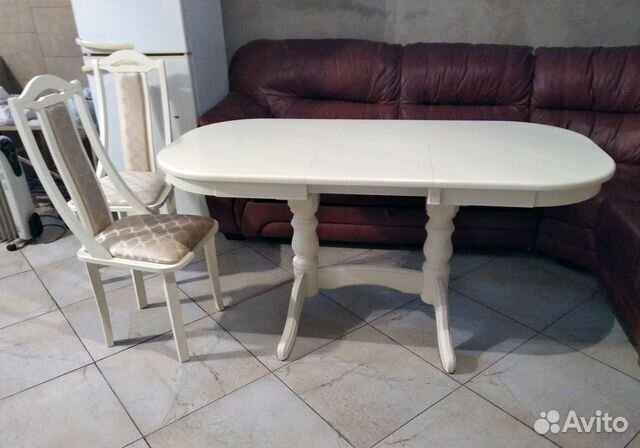 Стол овальный слоновая кость