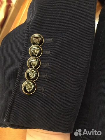 Gucci пиджак S-M оригинал синий вельвет