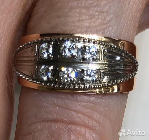 Золотое советское кольцо с бриллиантами р 16,5 Золотое советское кольцо с бриллиантами р 16,5