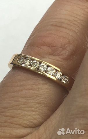 Золотое кольцо Дорожка с бриллиантами 0,21 кт р15 Золотое кольцо Дорожка с бриллиантами 0,21 кт р15