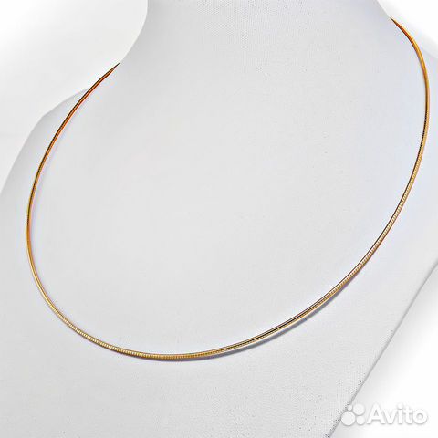 Серебряное женское колье-струна, плетение Снейк, п