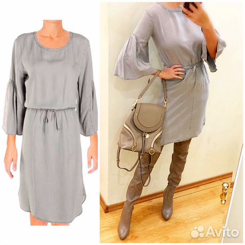 Простое базовое серое платье от Ralph Lauren S Простое базовое серое платье от Ralph Lauren S