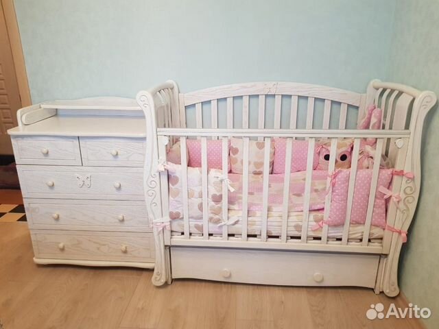 Детская кроватка Ярослава+Комод.Красная звезда Детская кроватка Ярослава+Комод.Красная звезда