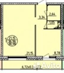 1-к квартира, 38 м², 3/16 эт. 1-к квартира, 38 м², 3/16 эт.