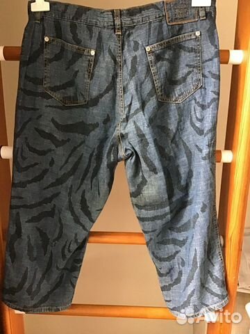 Бермуды Crizia Jeans голубые леопардовые