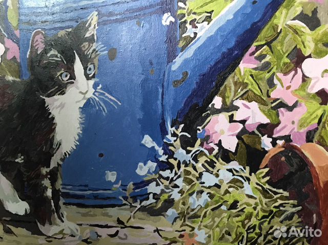 Картина «Котик и лейка» Картина «Котик и лейка»