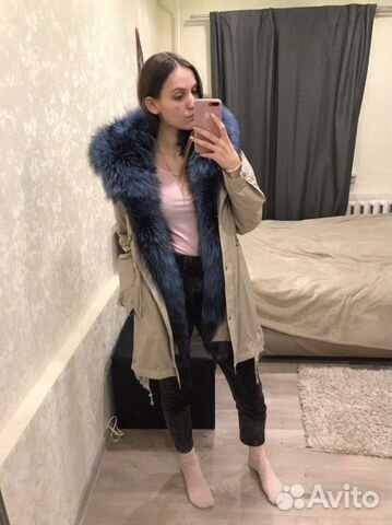 Парка с натуральным мехом чернобурки Парка с натуральным мехом чернобурки