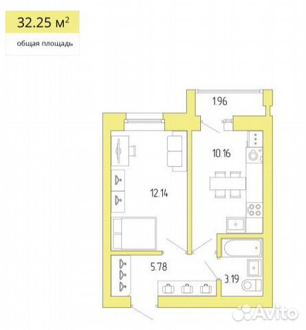 1-к квартира, 32.3 м², 7/8 эт. 1-к квартира, 32.3 м², 7/8 эт.