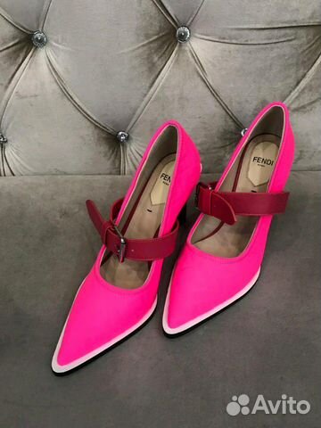 Туфли слингбэки Fendi из неопрена Туфли слингбэки Fendi из неопрена