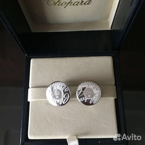 Золотые серьги Chopard 12 гр брилл 0.07 ct 3/4 Золотые серьги Chopard 12 гр брилл 0.07 ct 3/4