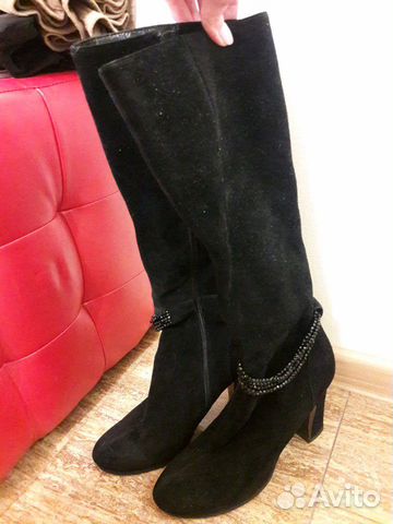 Сапоги демисезонные, нат.замша, р.40 Сапоги демисезонные, нат.замша, р.40